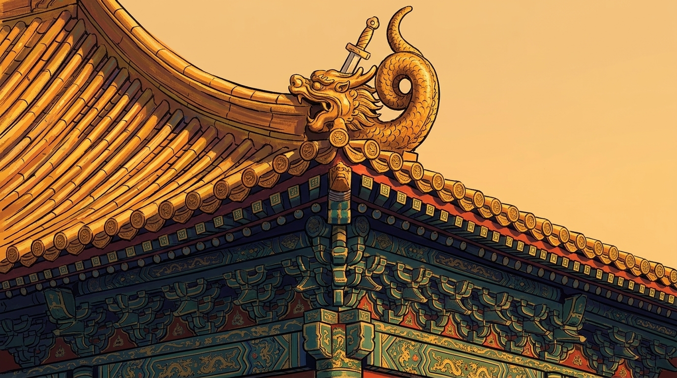 15 · 吞脊溜金·正吻轮廓与上檐九踩细部
